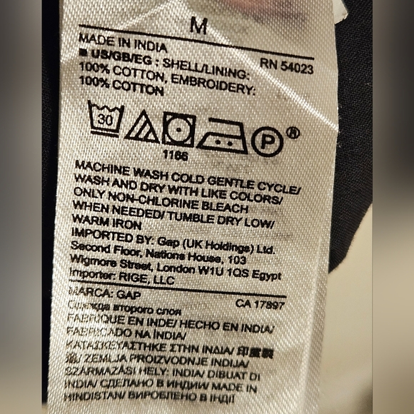 GAP Womens Medium oversized black dress embroidery off-the-shoulder short sleeve - Picture 3 of 4